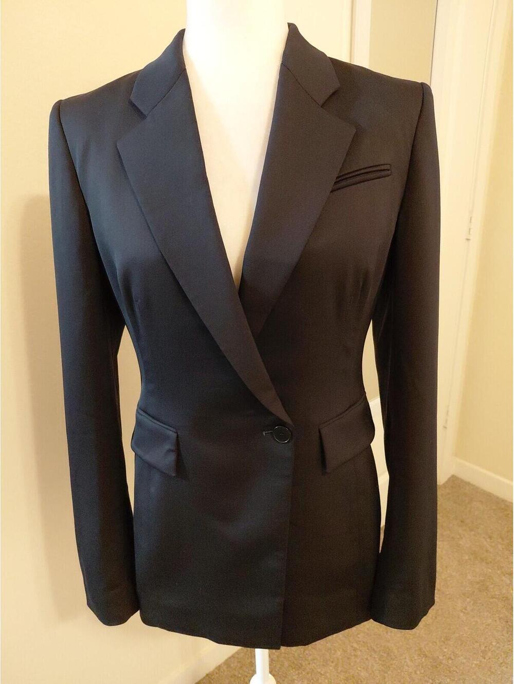 Another Tomorrow Ladies Jacket Wool Blend Black Size 6 EUC